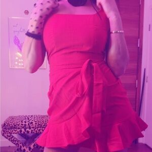 Red Spaghetti Strap Mini Sundress for Night Out